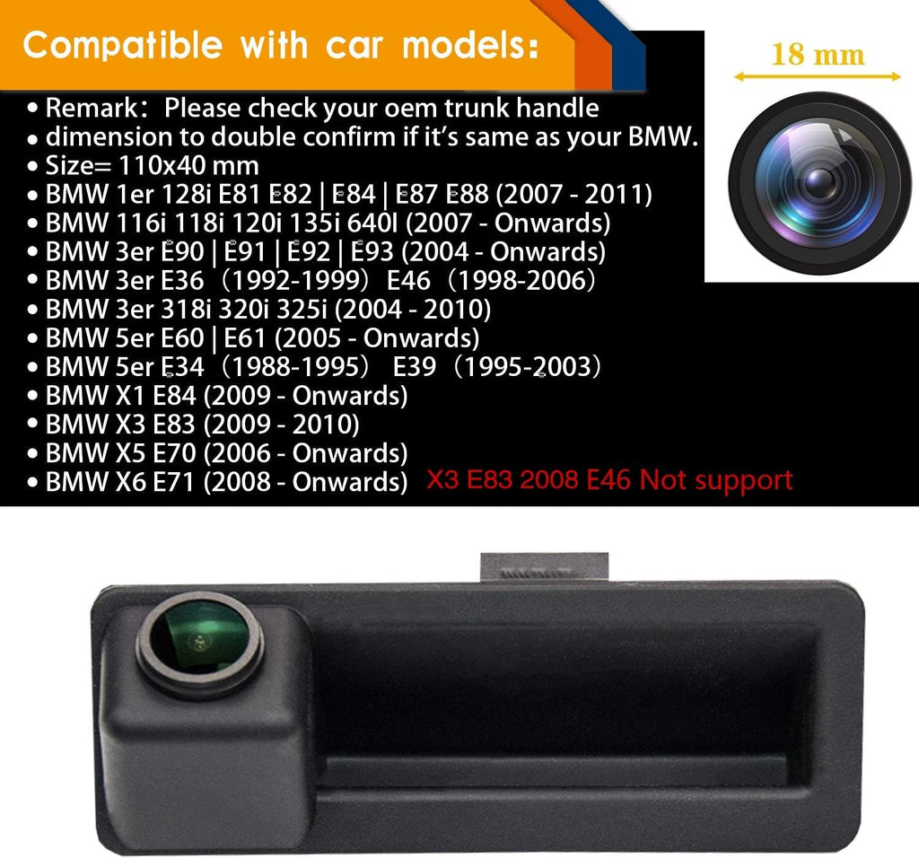 1280x720p Night Vision IP68 Waterproof License Plate Backup Camera Pack of 2 B99984