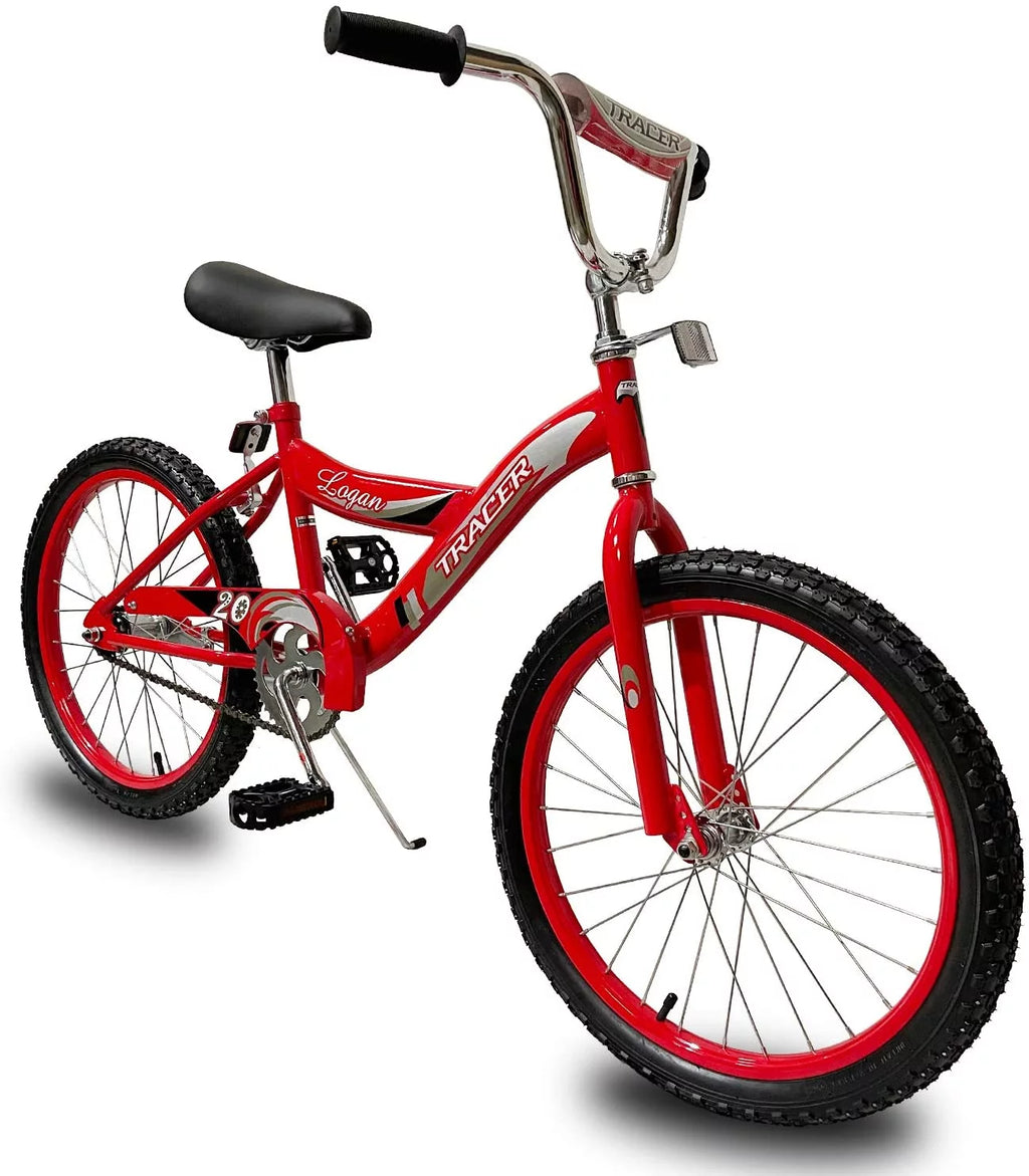 20 BMX Bicycle Coaster Brake One Piece Crank Chrome Rims Black Tire Kid's Bike Red P52242