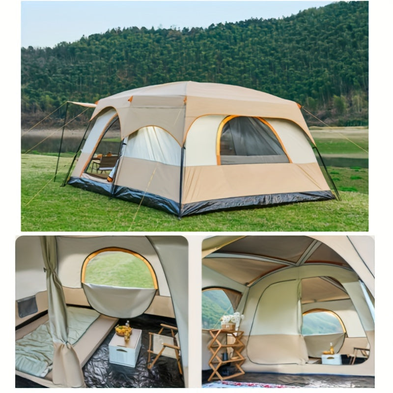 10-Person All-Season Rainproof Camping Tent with 2 Bedrooms W2050
