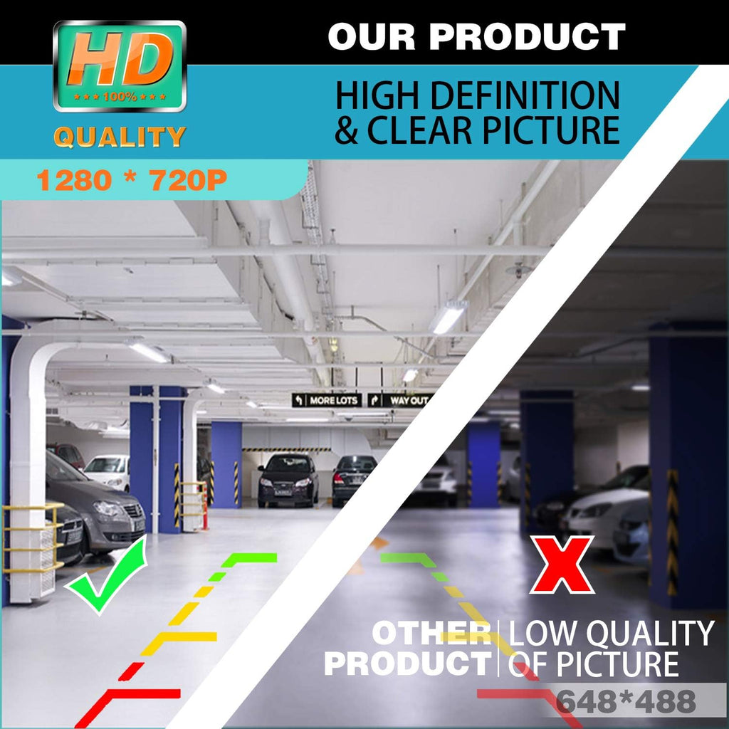 1280x720p Night Vision IP68 Waterproof License Plate Backup Camera Pack of 2 B99984