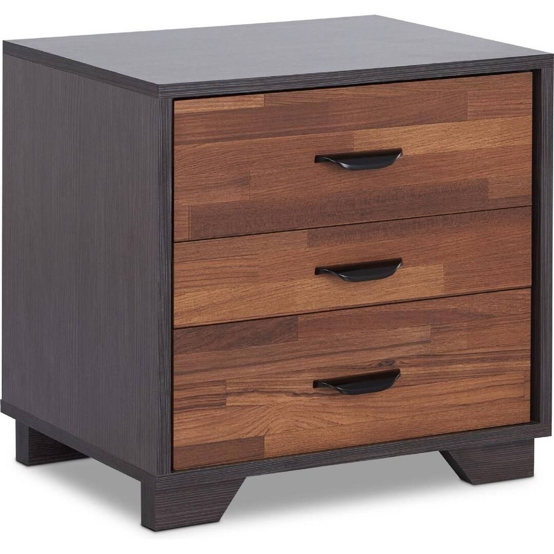 Walnut Espresso 3-Drawer Night Table F563