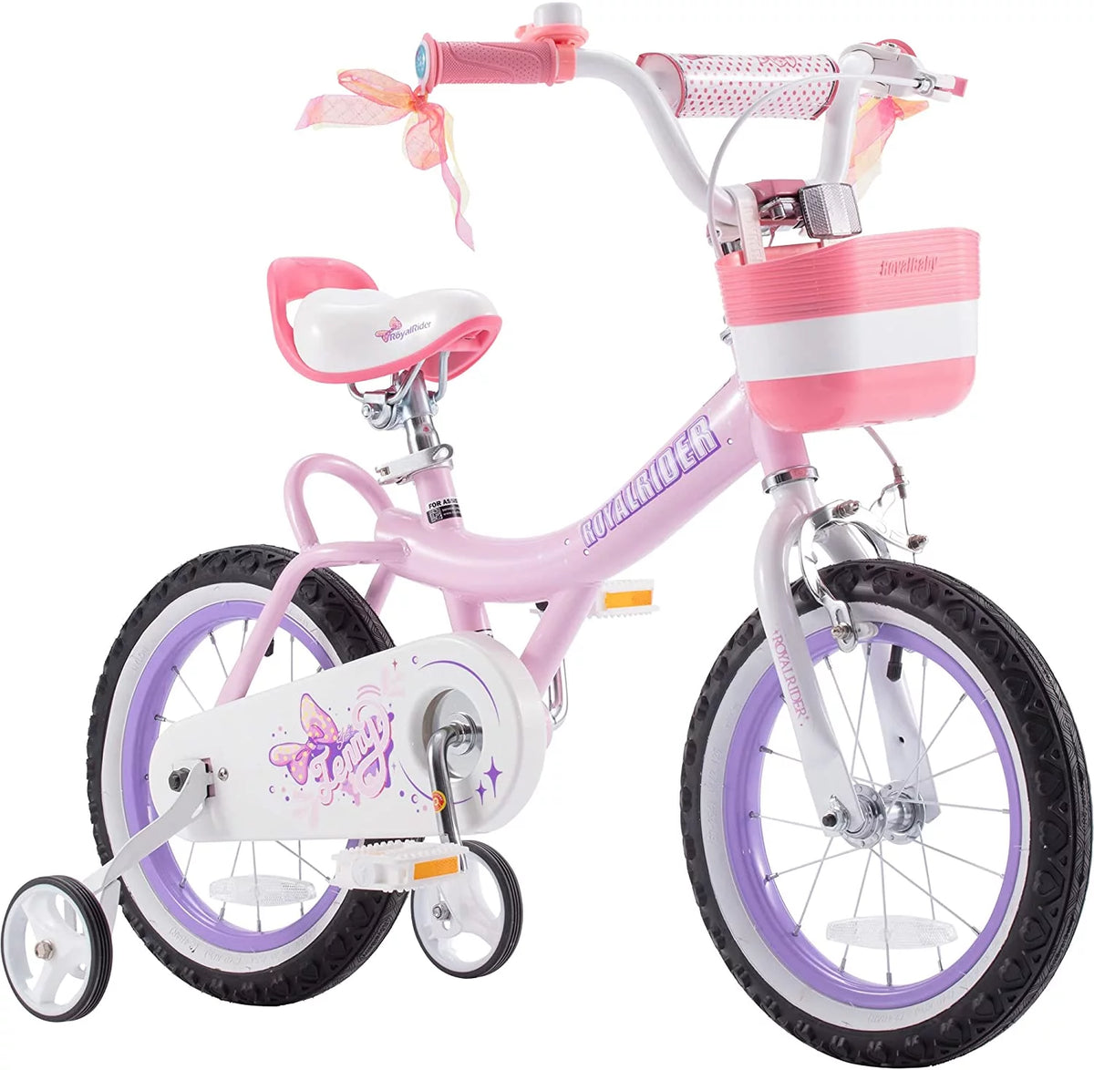 14 In. Beginner Bicycle with Training Wheels and Basket V6718