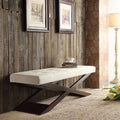 Beige Tufted Upholstered Bench H974