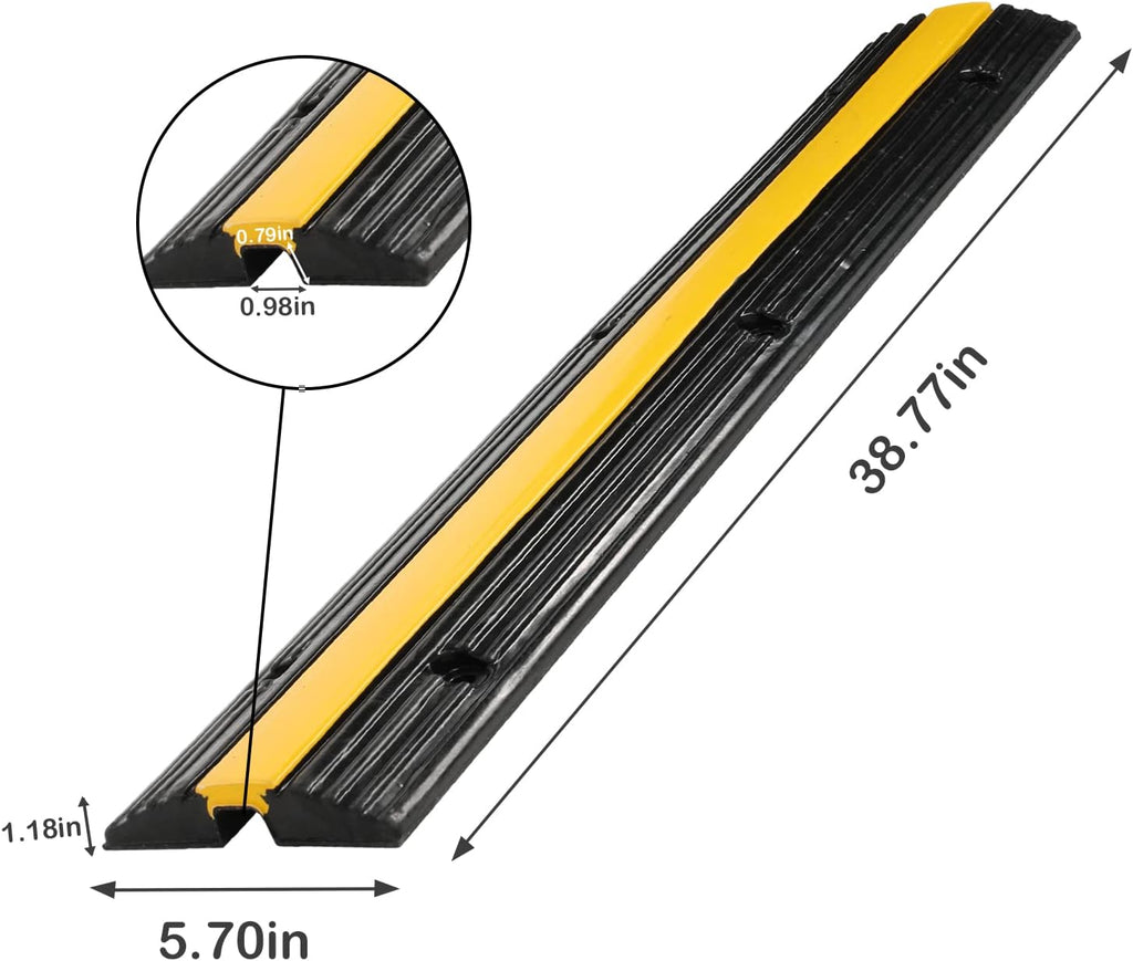 4 Pack Rubber Cable Protector Ramp Heavy Duty Speed Bumps J71549