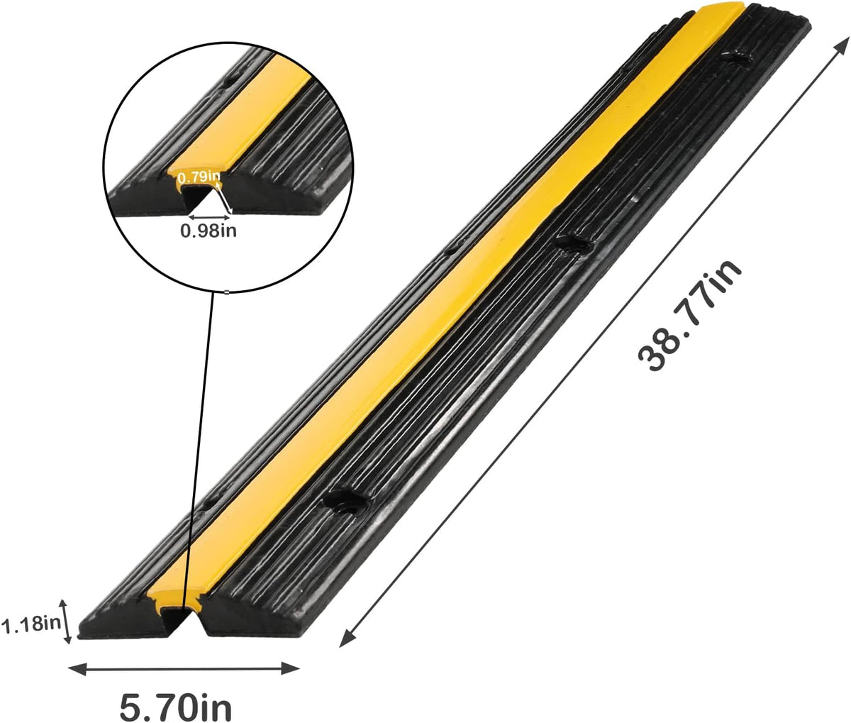4 Pack Rubber Cable Protector Ramp Heavy Duty Speed Bumps J71549
