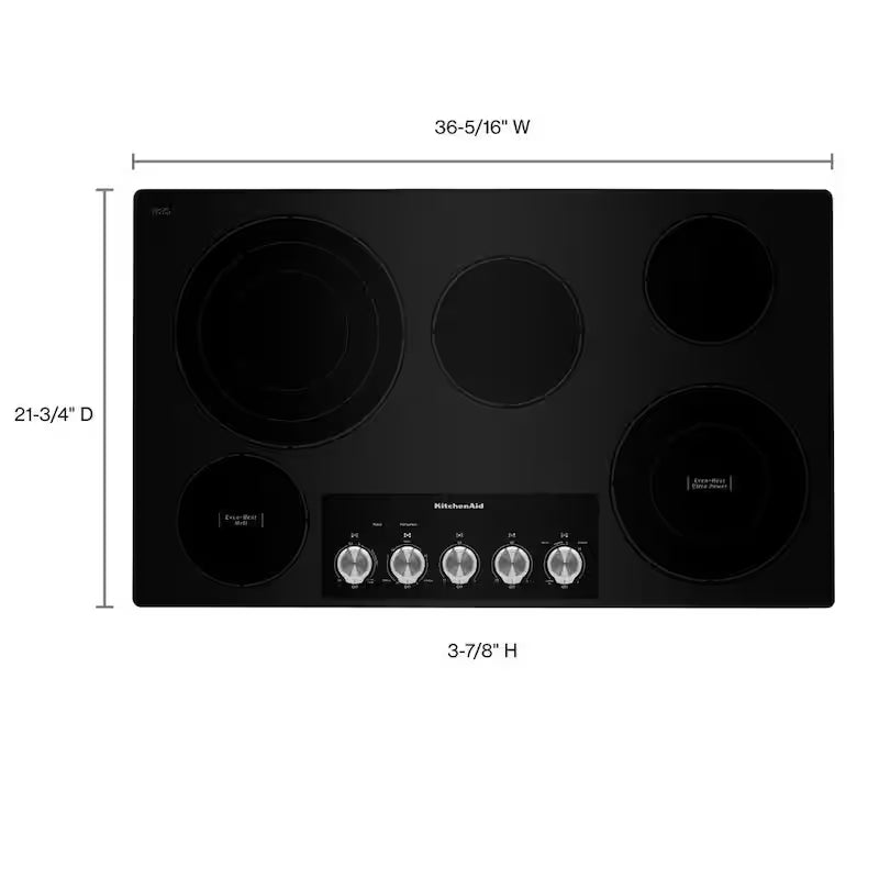 Black 5 Elements Electric Cooktop with Knob Controls G5523