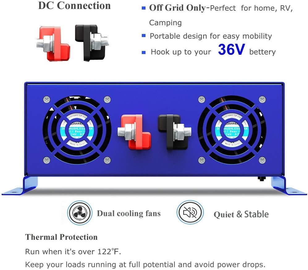 3500W Pure Sine Wave Inverter 36V DC to 120V AC L327