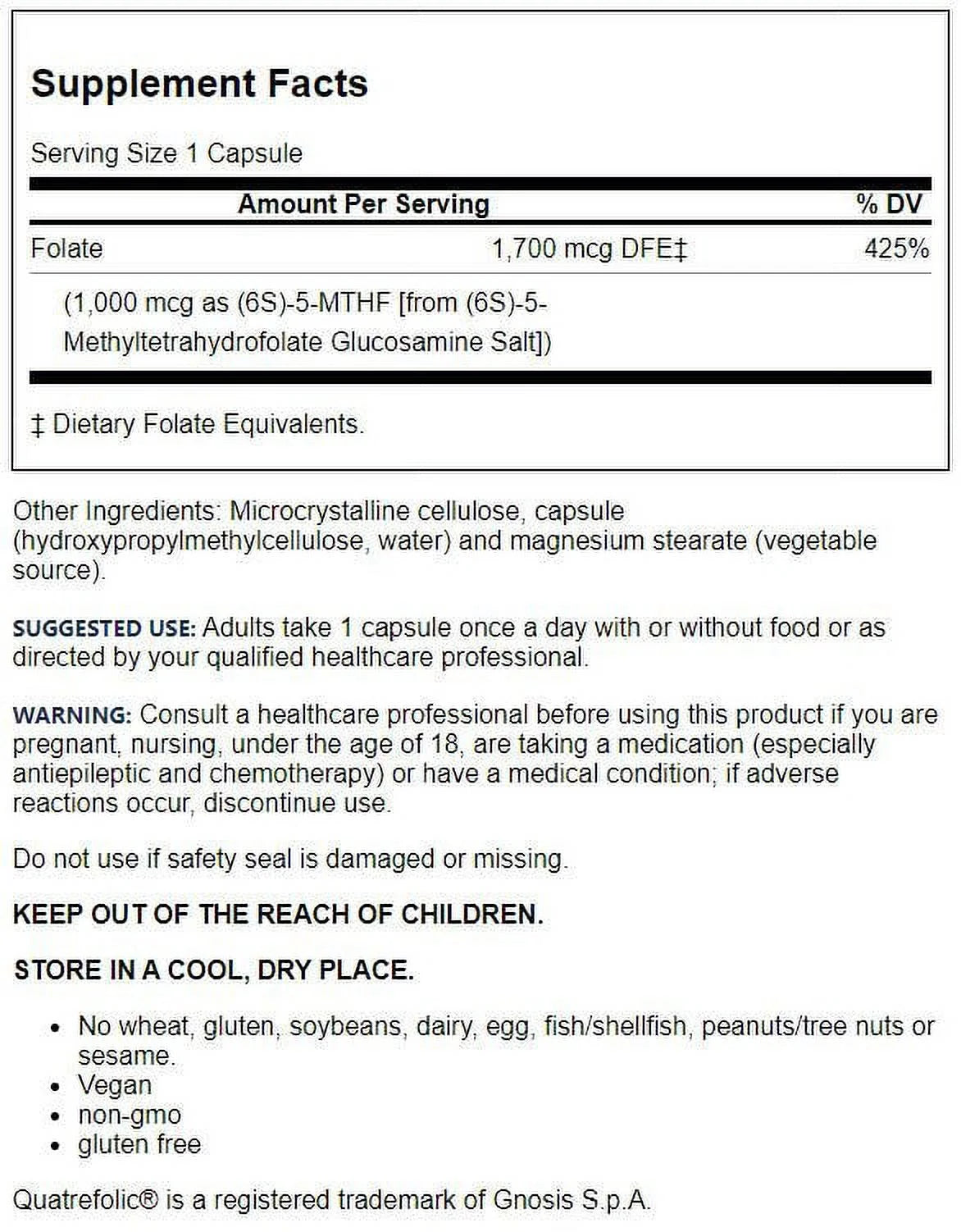 1000 mcg Methyl Folate L561350