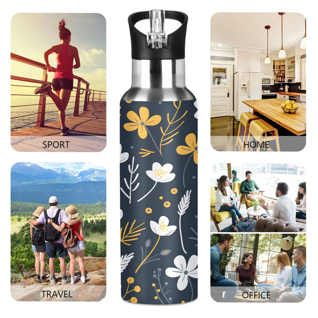 Stainless Steel Insulated Water Bottle with Straw Lid R579