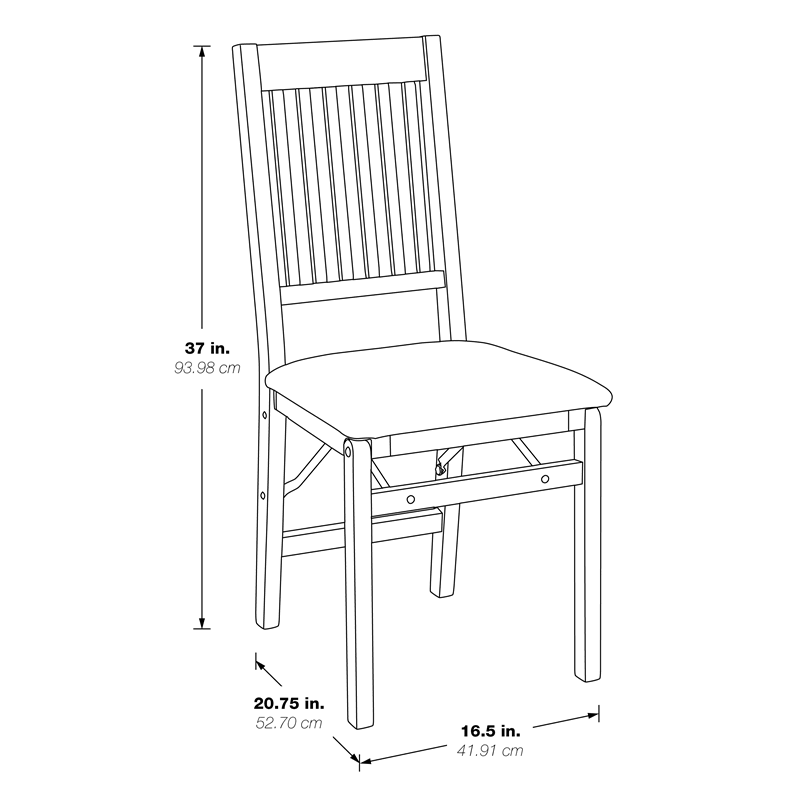 Solid Wood Folding Chair, Espresso/Red - 2 count R23104