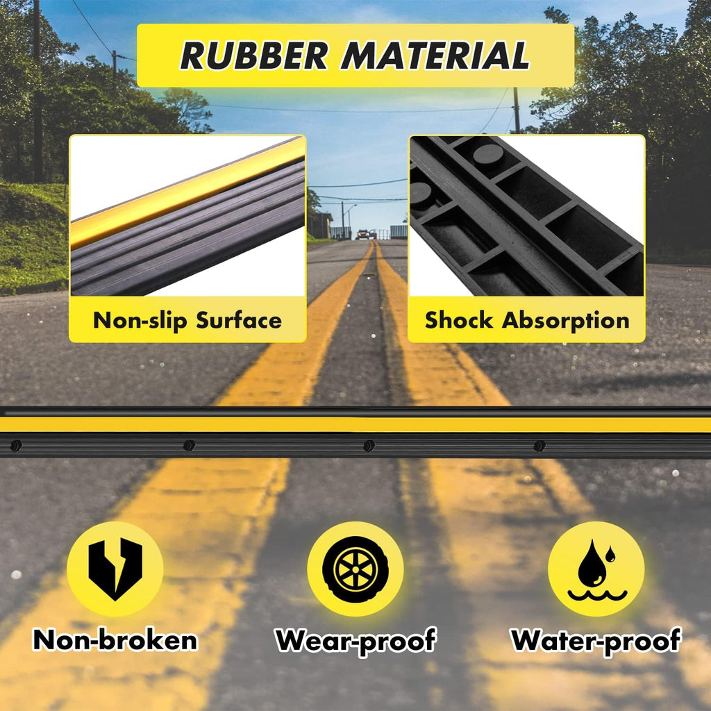 4 Pack Rubber Cable Protector Ramp Heavy Duty Speed Bumps J71549
