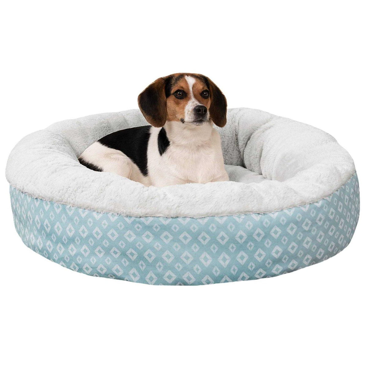Plush Diamond Print Donut Pet Bed I284