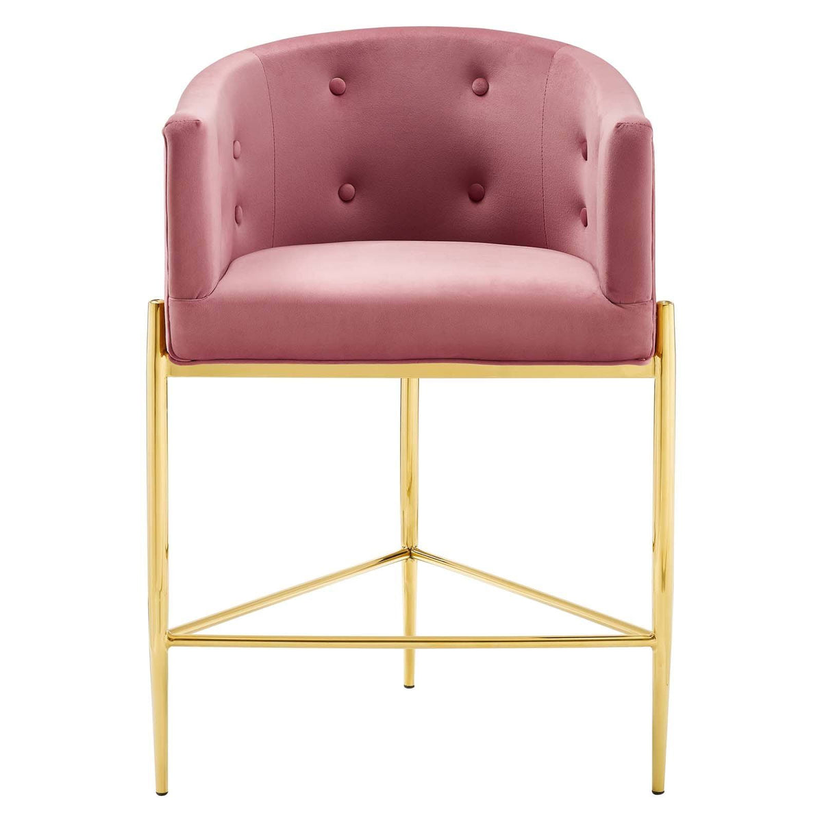 Pink Tufted Performance Velvet Counter Stool R398