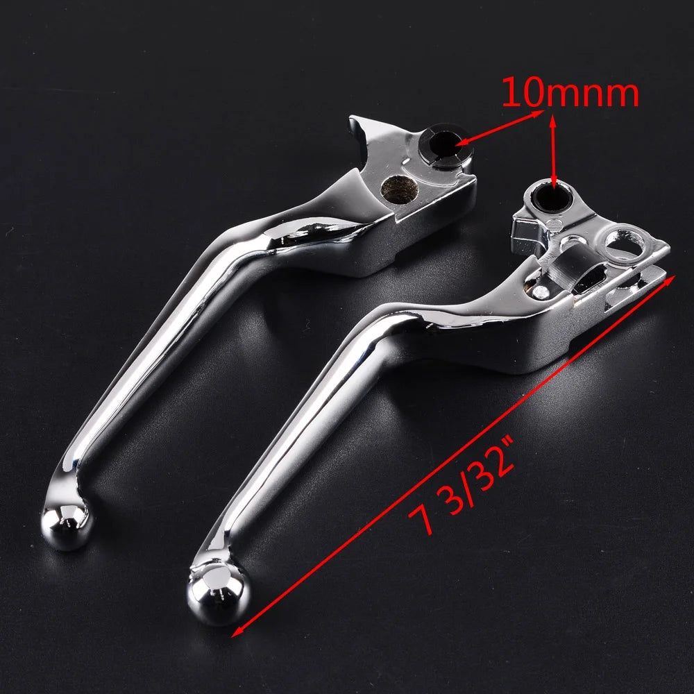 1" Chrome Handlebar Switches Control Horn On/Off Kit Brake Clutch Hand Levers Black CNC Hand Grips D797