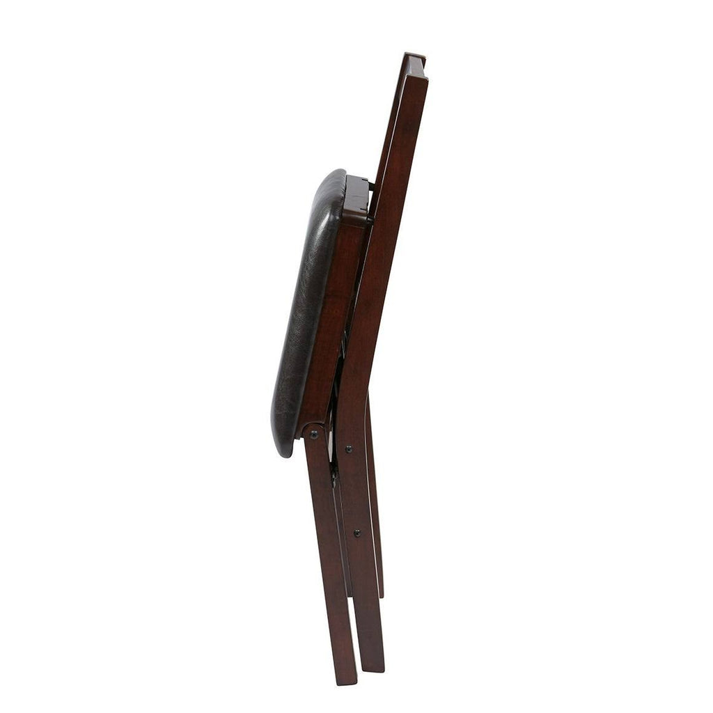 Solid Wood Folding Chair, Espresso/Red - 2 count R23104