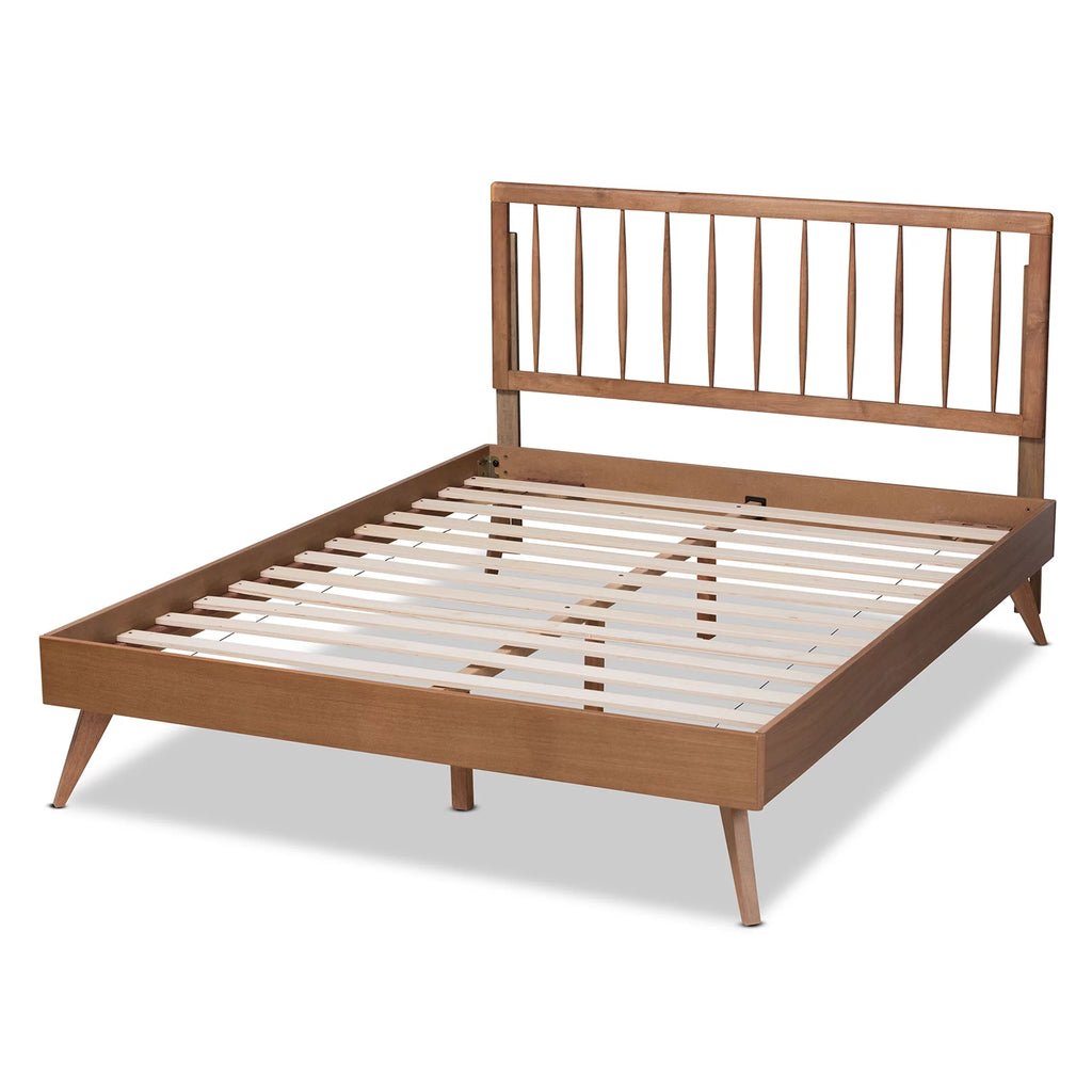 Full Ash Walnut Wood Platform Bed S103822