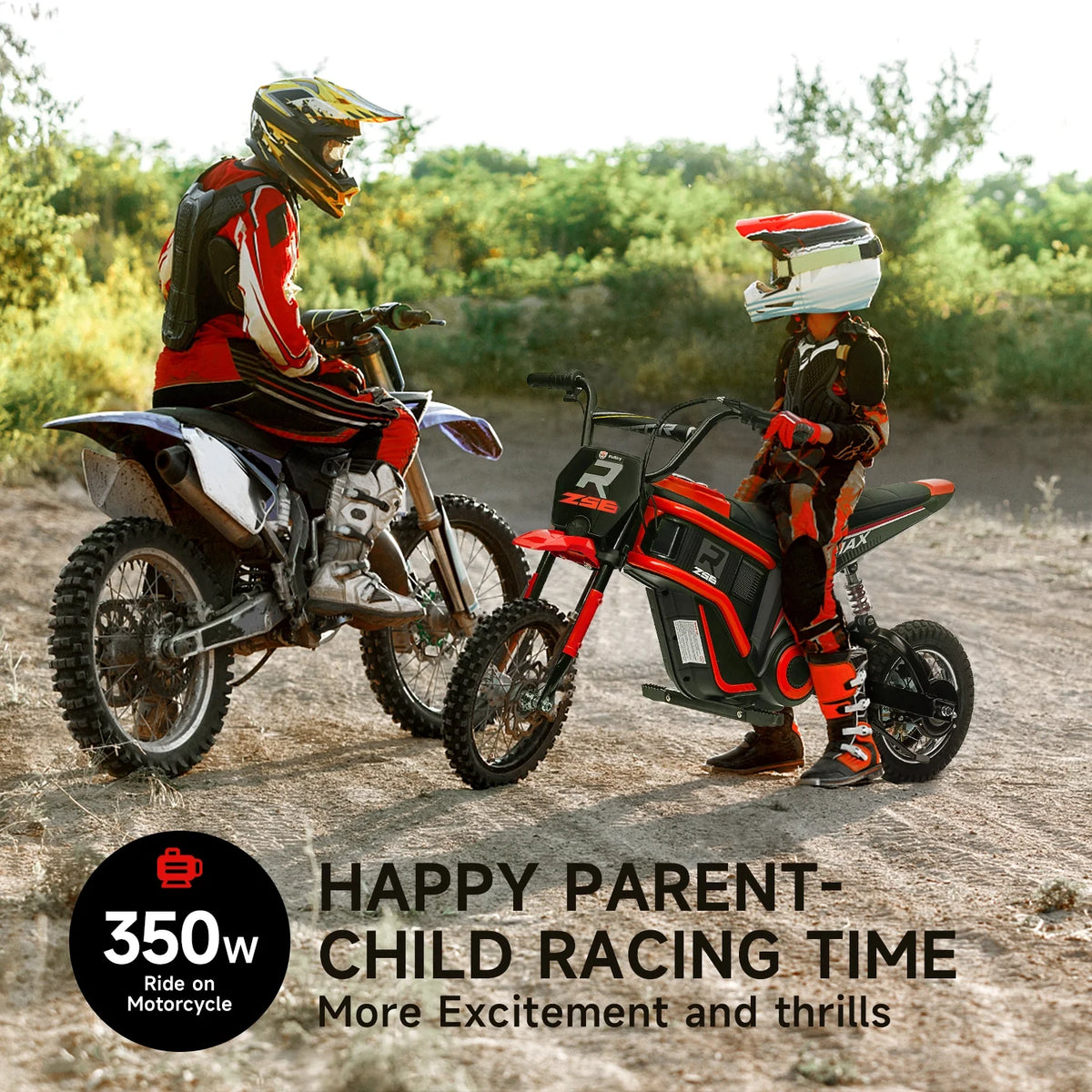 24V Electric Dirt Bike 350W with Leather Seat, Red X4111
