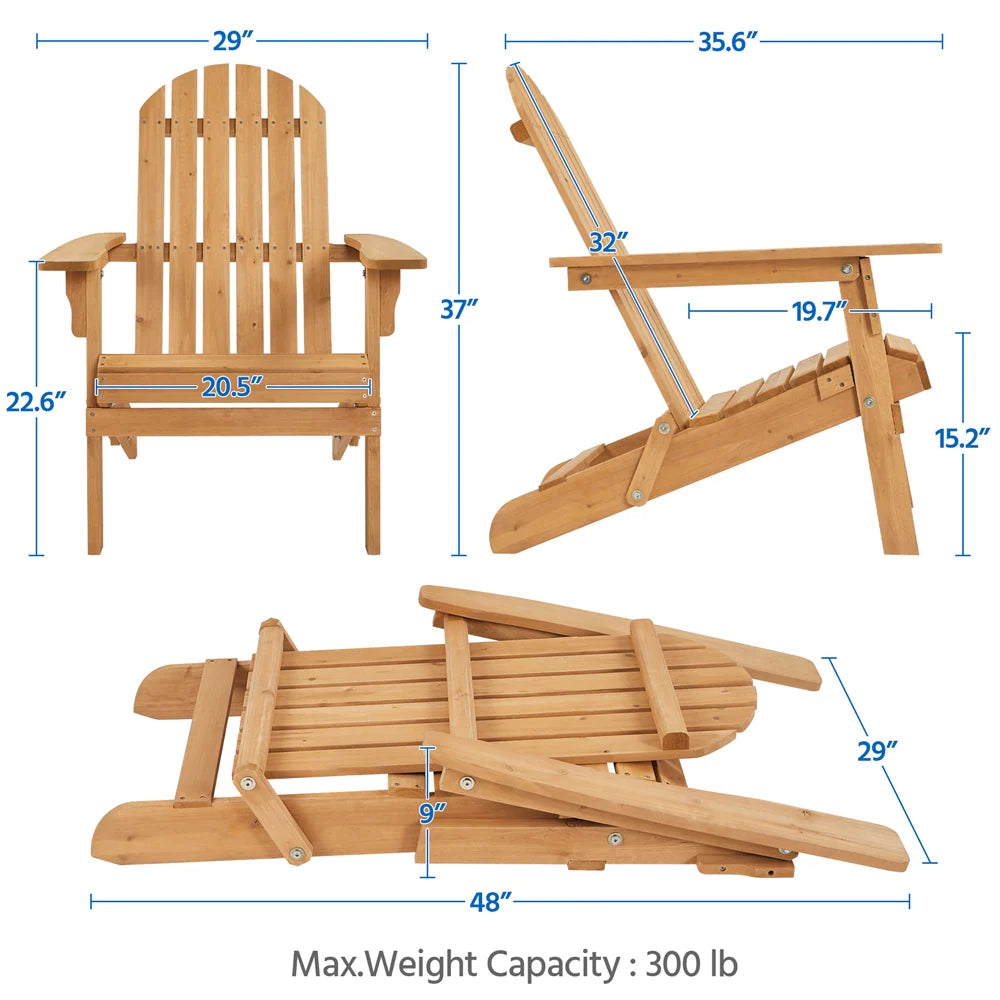 Solid Wood Folding Adirondack Chair P54045