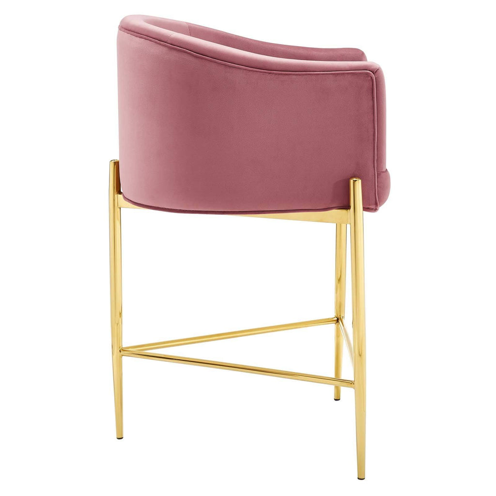 Pink Tufted Performance Velvet Counter Stool R398