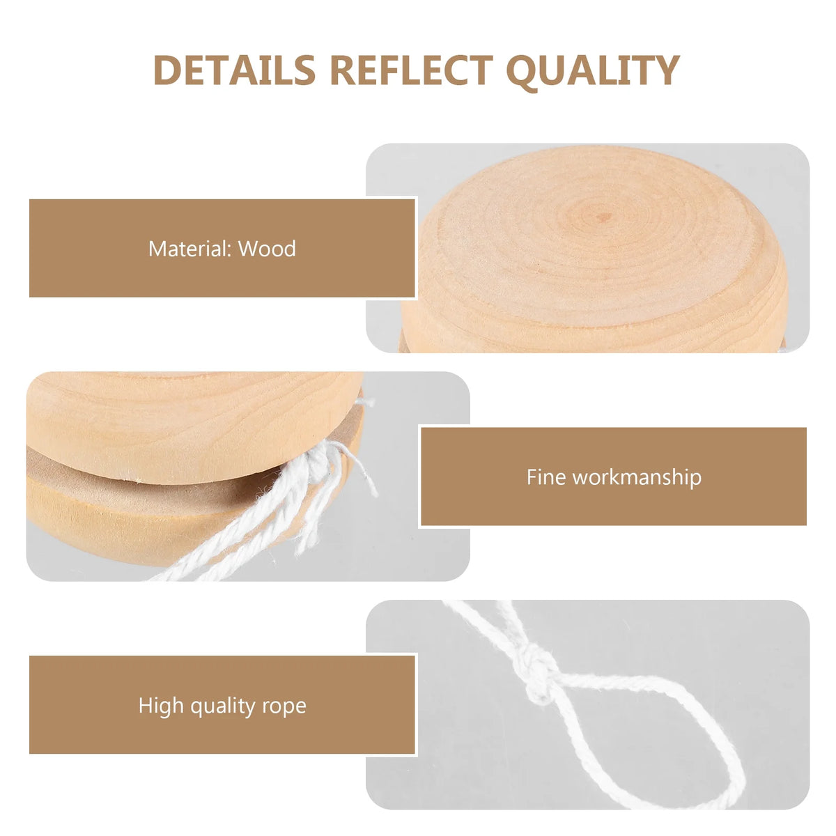 10 Pcs Unfinished Wood Yo-yo T815250