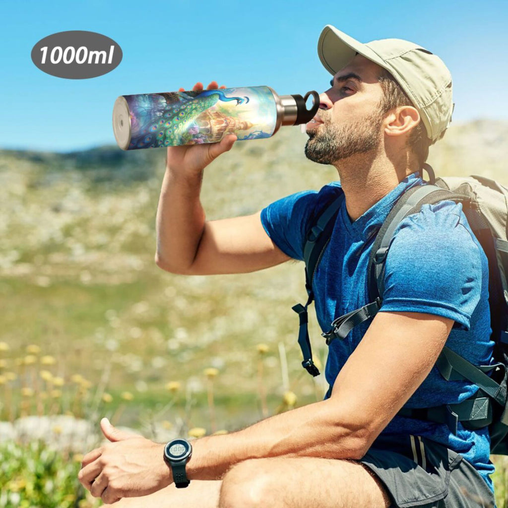 20 oz Insulated Stainless Steel Water Bottle with Straw Lid X826324