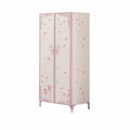 White and Light Purple Metal Tube Armoire L200