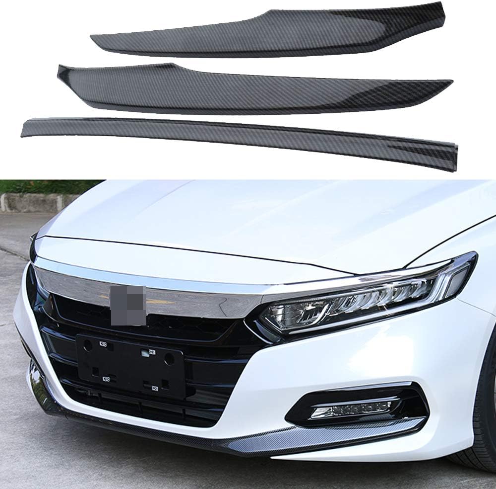 3PCS ABS Front Grille Cover Moulding Trim Front Bumper Lip (RED) Pack of 2 A47896