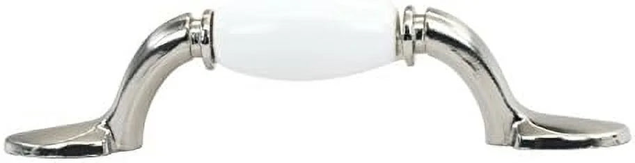 3" Hole Arch Brushed White Cabinet Pull Handle V95614