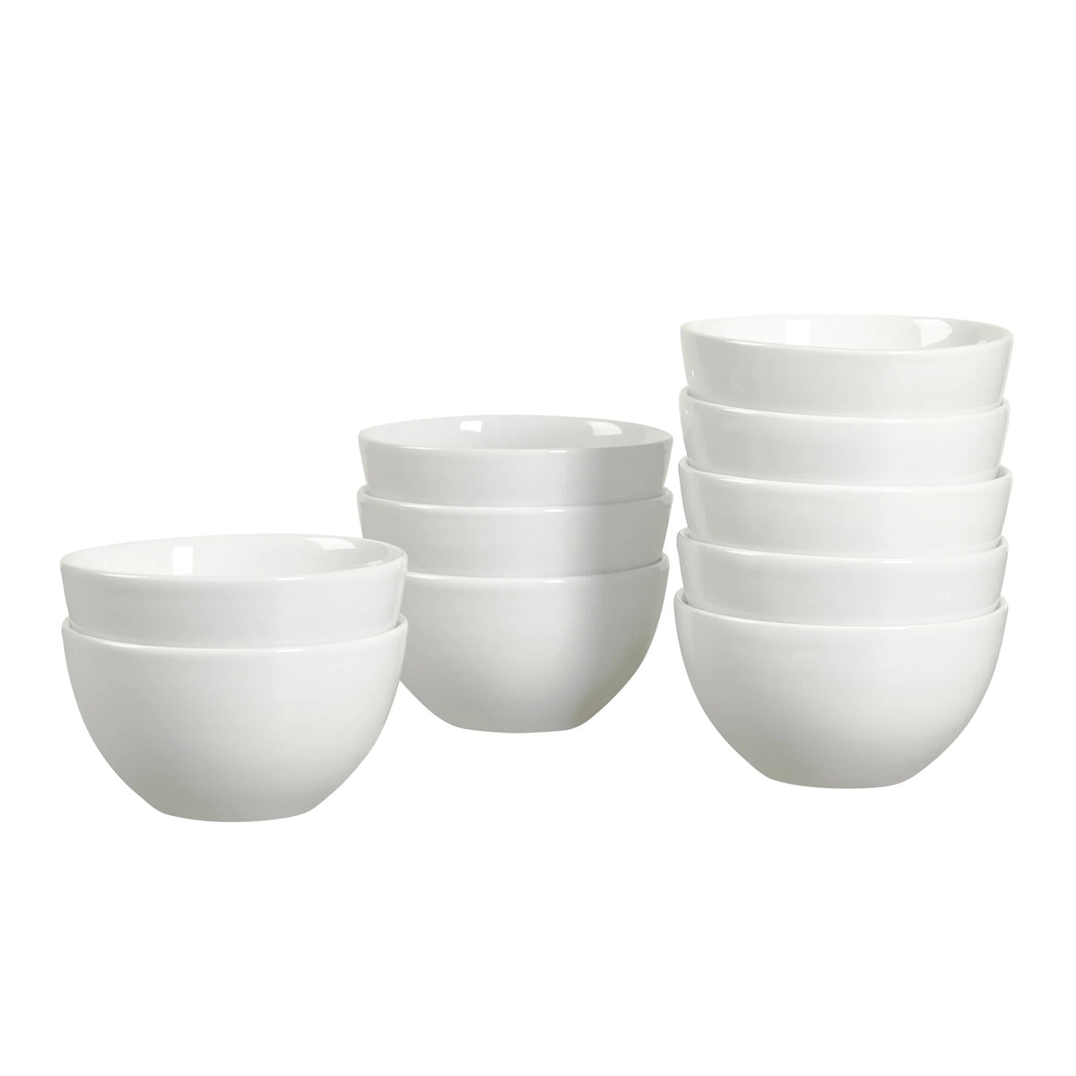 10 Pack White Ceramic 5.5" Cereal Bowls Set Q22477