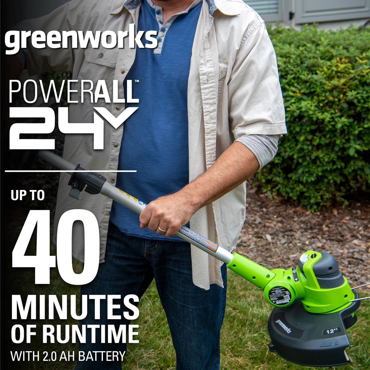 24V 12 inch Cordless String Trimmer/Edger with 2.0 Ah Battery and Charger K224
