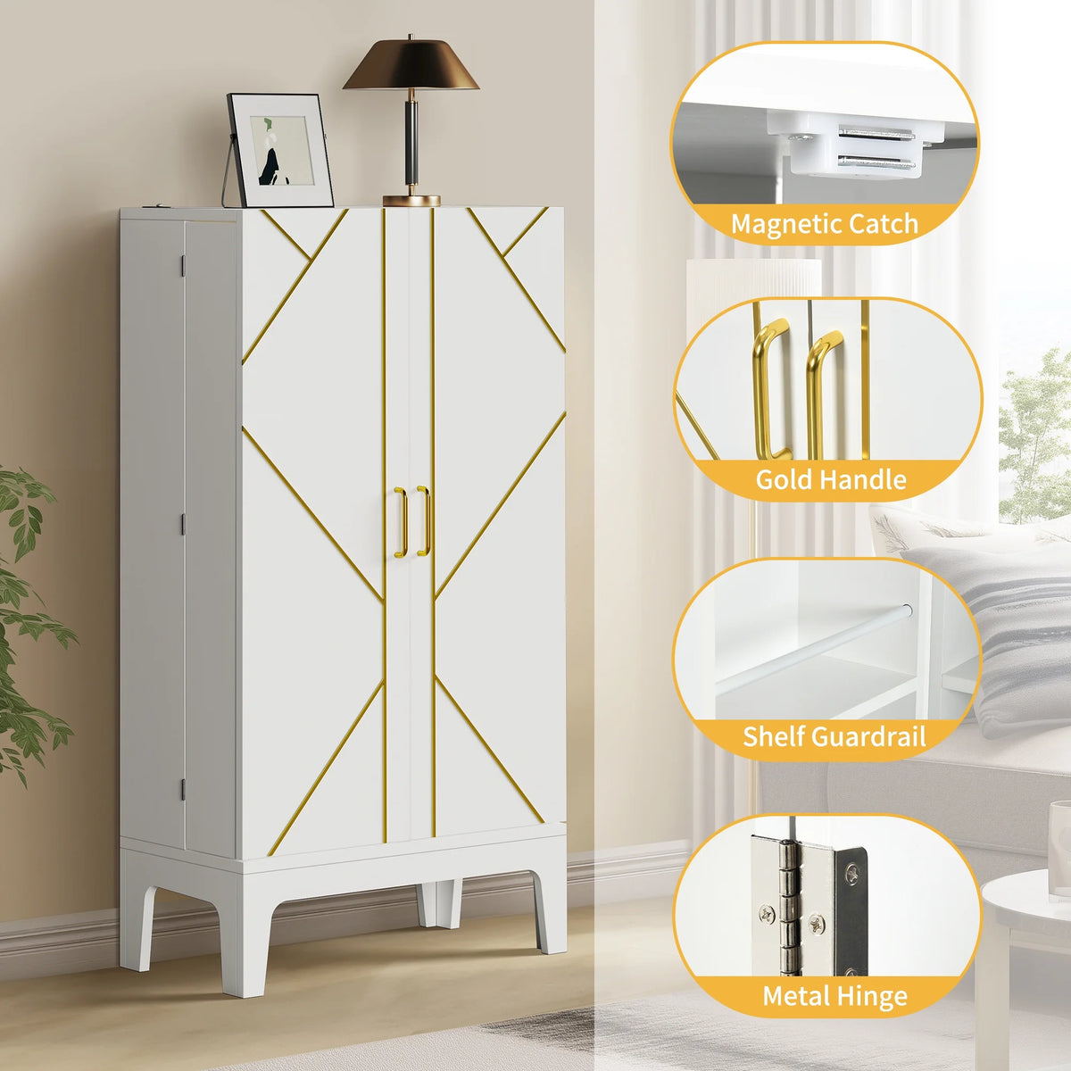 White Freestanding Kitchen Pantry Cabinet G719910