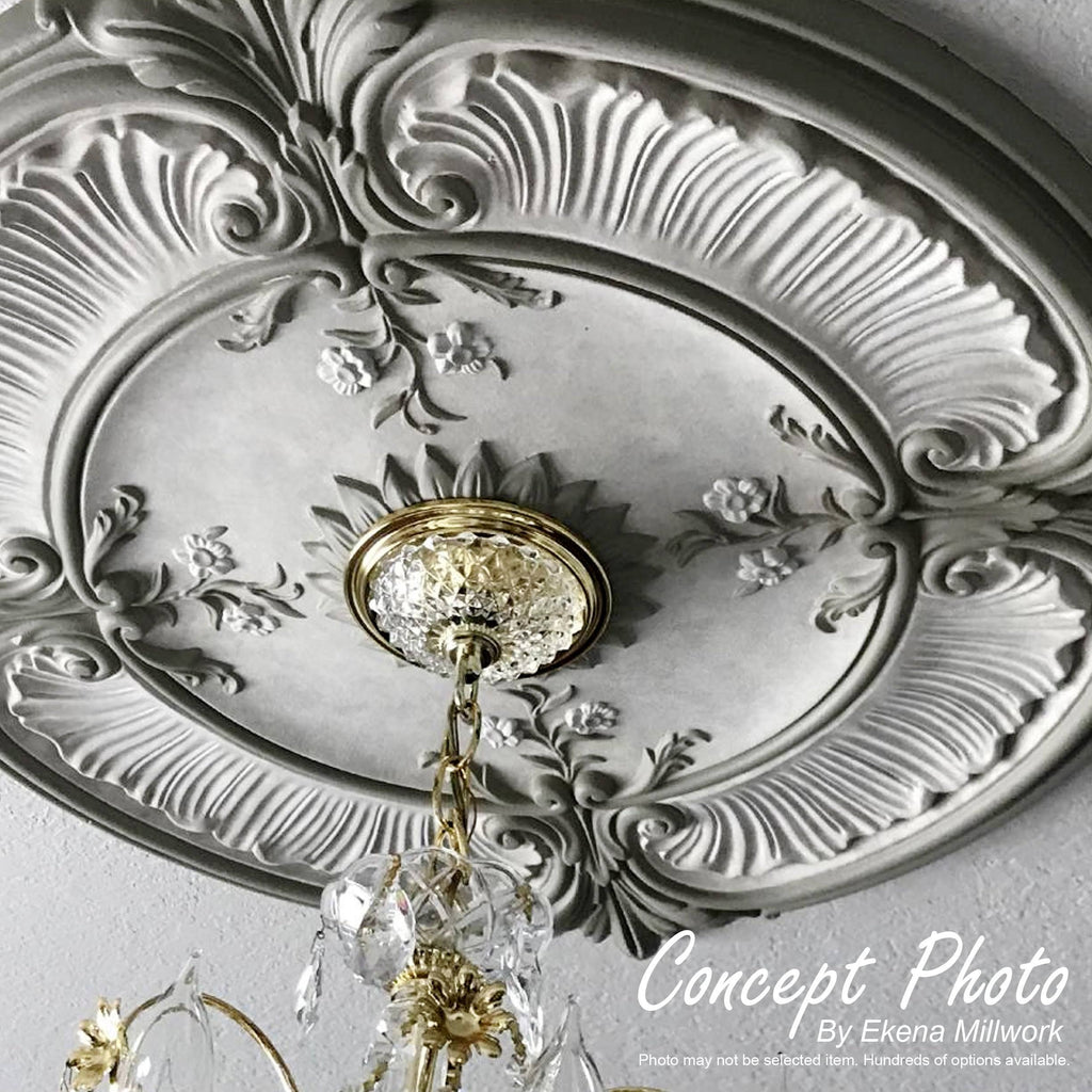 Angel Ceiling Medallion Hand-Painted Smokey Topaz V368