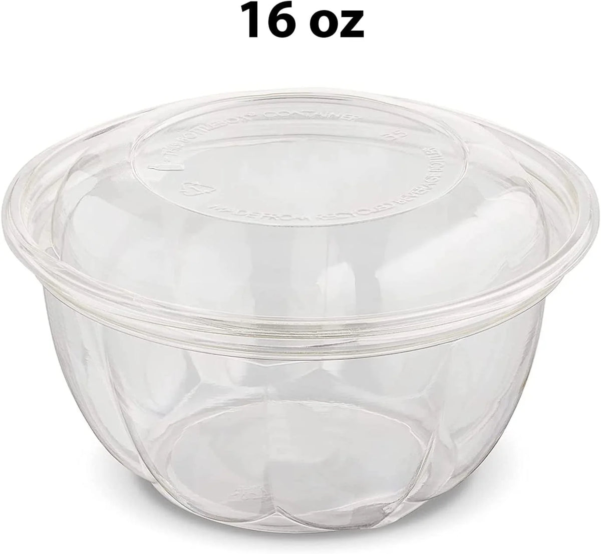 16 oz Clear Disposable PET Plastic Salad Container Pack of 30 R6011