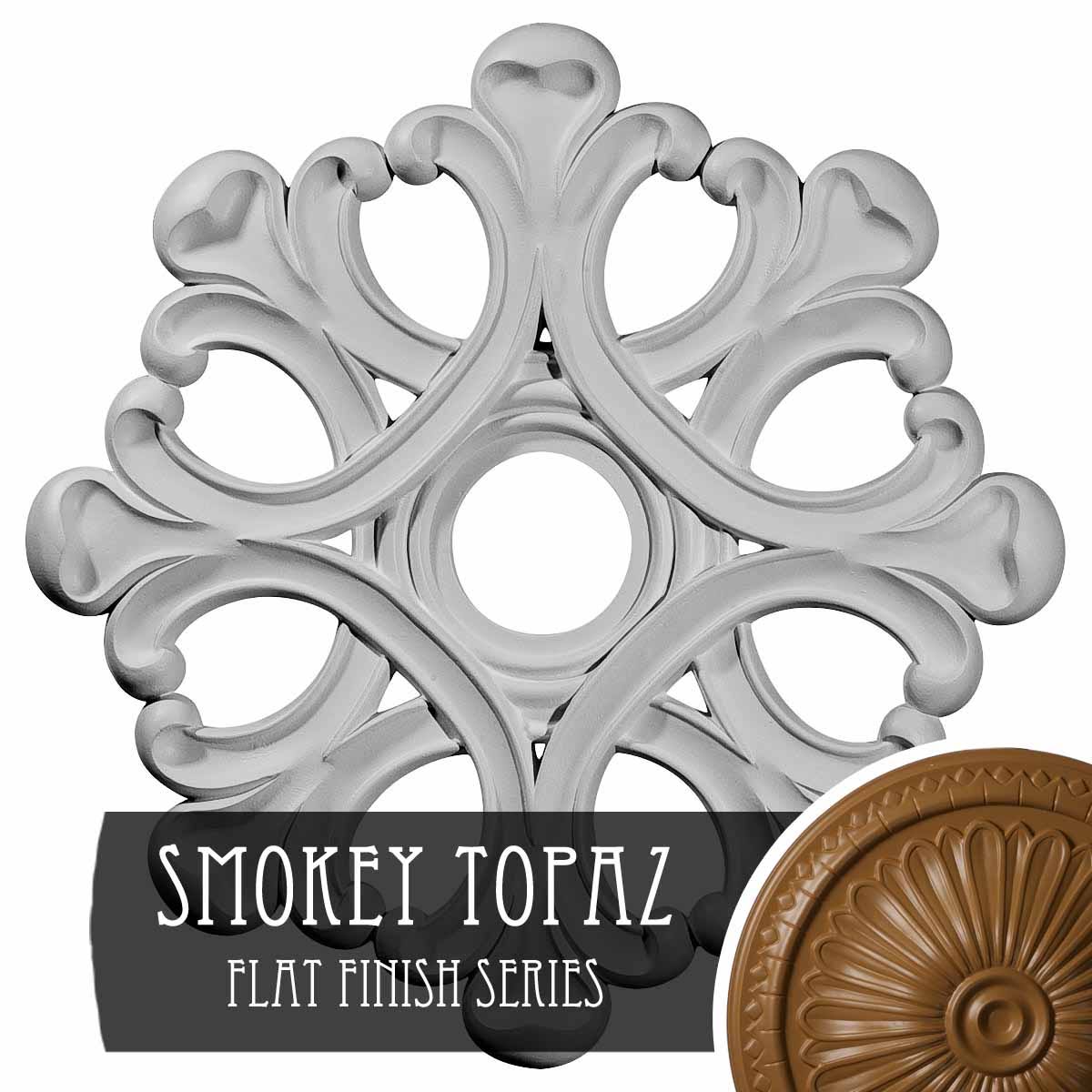 Angel Ceiling Medallion Hand-Painted Smokey Topaz V368