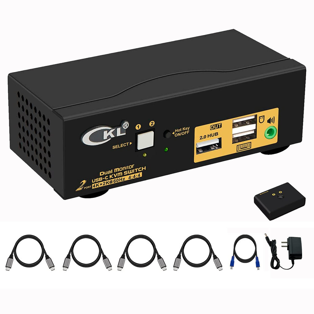 2 Port Dual Monitor HDMI 4K 60Hz KVM Switch with Cables F35745