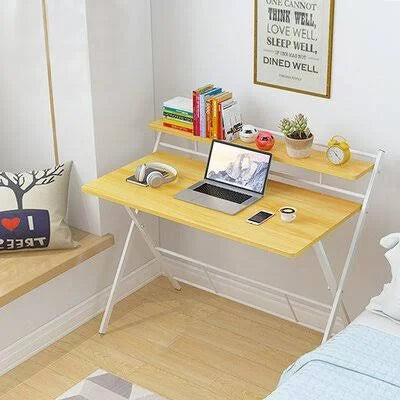 2-Tier Folding Computer Desk Brown/White Y34650