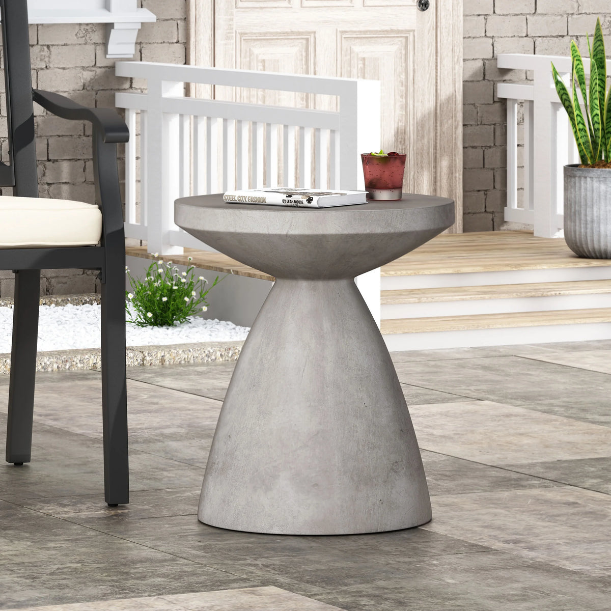 Lightweight Concrete Outdoor Side Table J599850