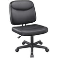 Black Faux Leather Adjustable Armless Office Chair M92105