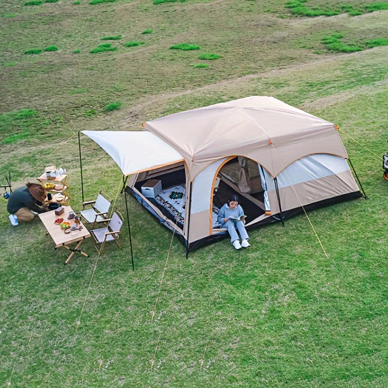 10-Person All-Season Rainproof Camping Tent with 2 Bedrooms W2050