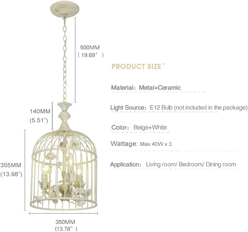 3-Lights Ceramic Rustic Chandelier S990916
