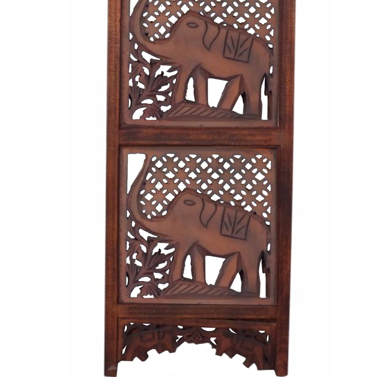 Brown Wooden 4 Panel Room Divider A32097
