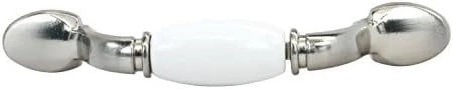 3" Hole Arch Brushed White Cabinet Pull Handle V95614