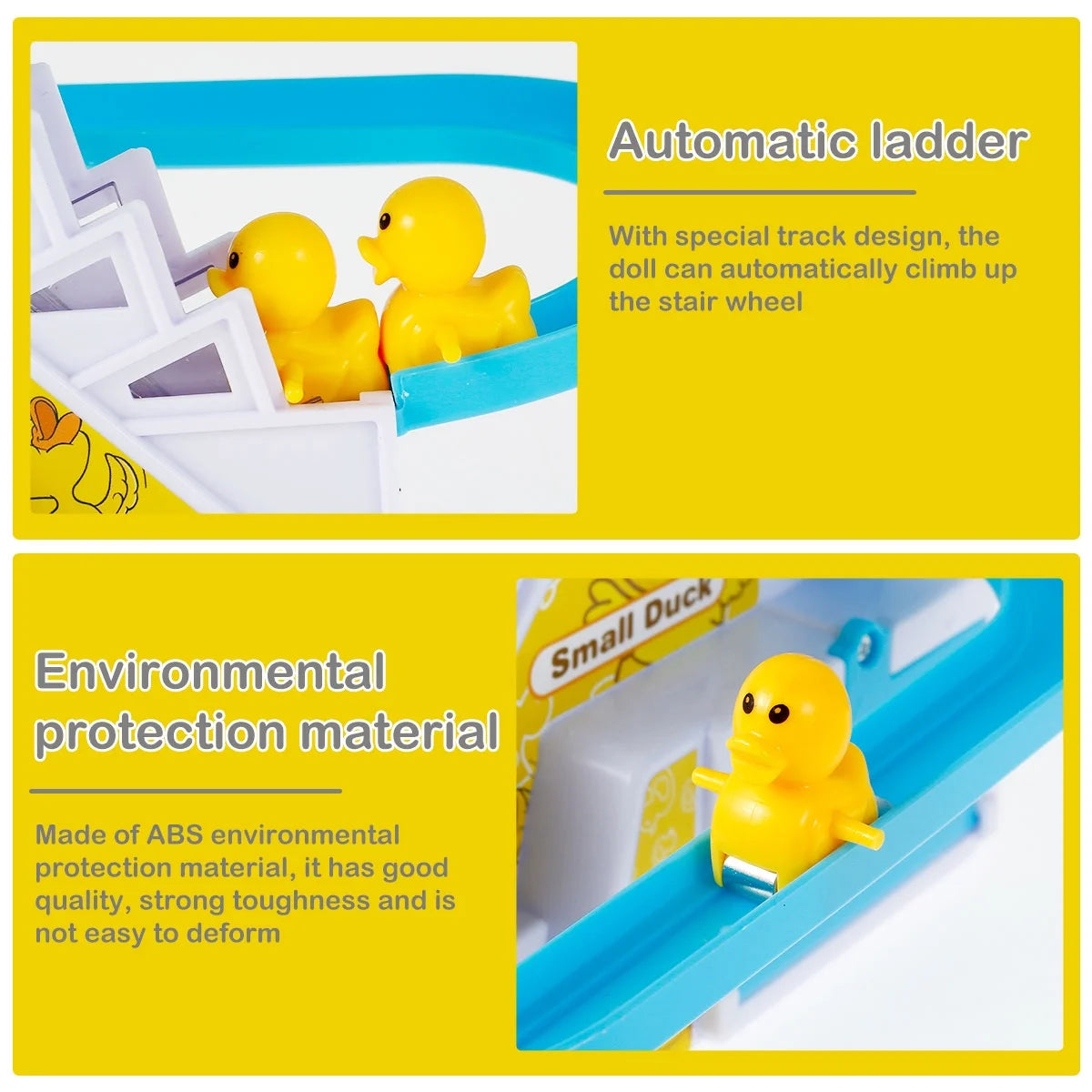 Slide Toy Set with Lights and Music Stair-Climbing Ducklings Track Set Automatic Duck Roller Coaster Toy Electric Duck Escalator Toy with 9pcs Duck Toy V9243