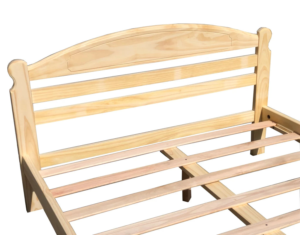 Full Size Solid Pine Wood Bed with Slats O65507