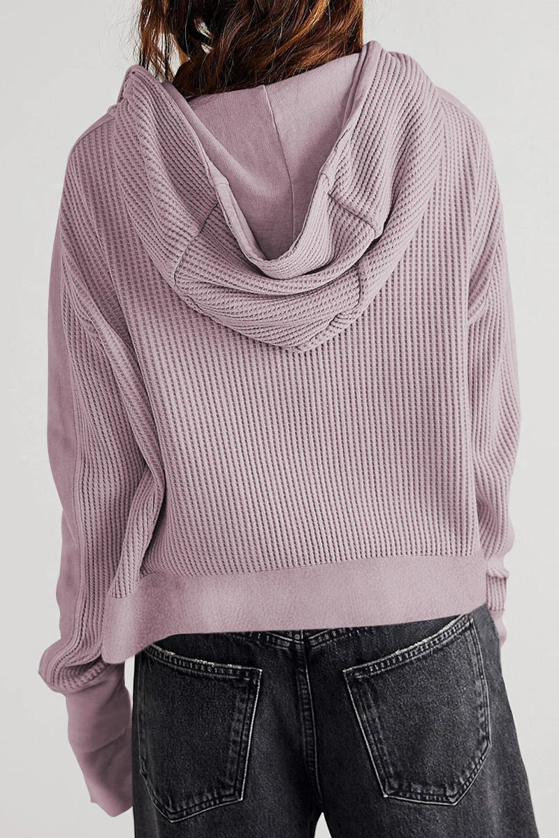 Solid Zipper Hooded Collar Outerwear J74697