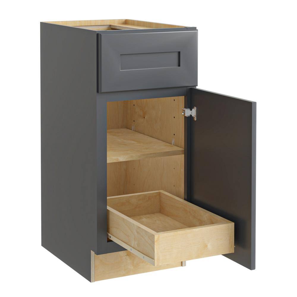21-in W x 34.5-in H x 24-in D Deep Onyx Painted Base Cabinet V17919