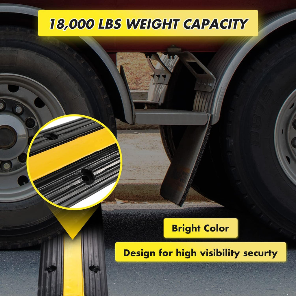 4 Pack Rubber Cable Protector Ramp Heavy Duty Speed Bumps J71549