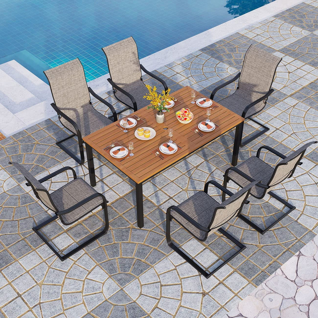 7 Pcs Outdoor Dining Table and Chairs M7343