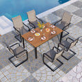 7 Pcs Outdoor Dining Table and Chairs M7343