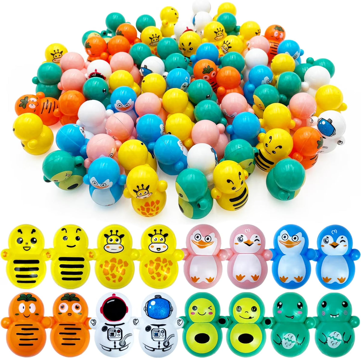 70PCS Mini Animal Tumbler Toys Bulk Set K721